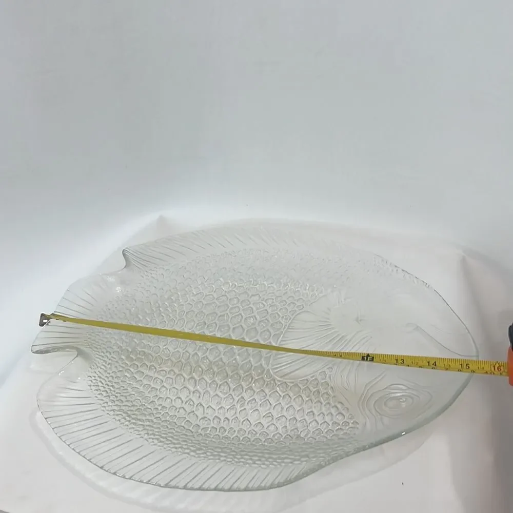Arcitoc France Fish Serving Platter Plate Textured 15 1/2 In Long 12 1/2 Wide